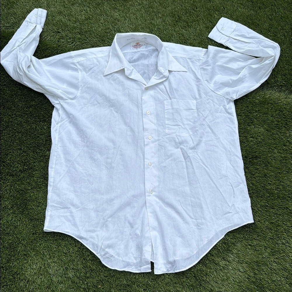 Vintage Pariani Classic White Men's Shirt 216/523. 16-33 soil release finish